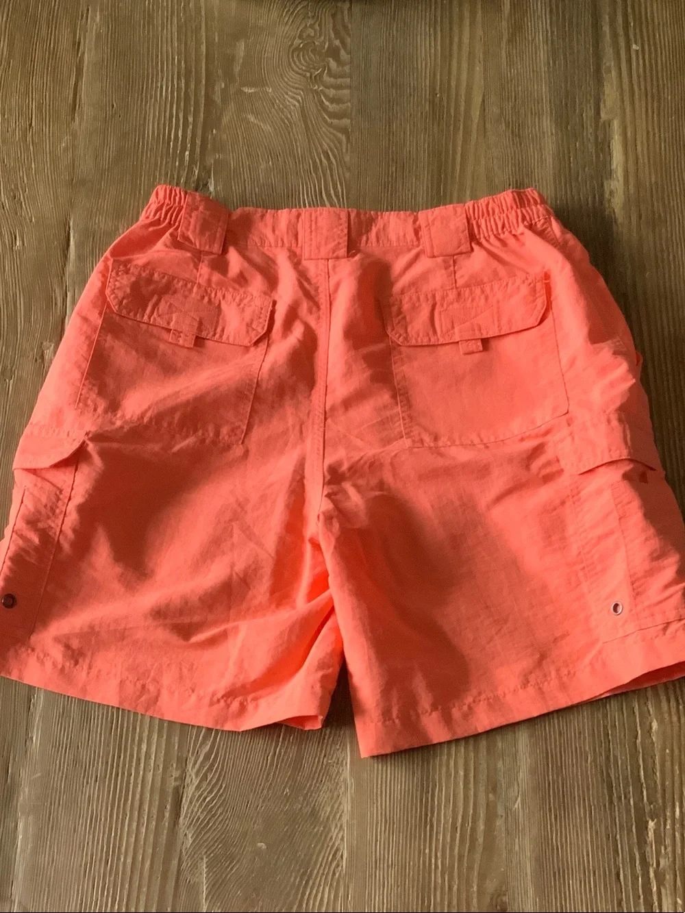 Reel Legends Men's nylon Bright Coral Cargo Shorts